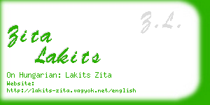 zita lakits business card